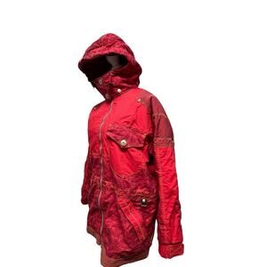 Obermeyer Ski Jacket VTG 80s 90s Nylon Hooded Coat Red Snowboarding Womens 4